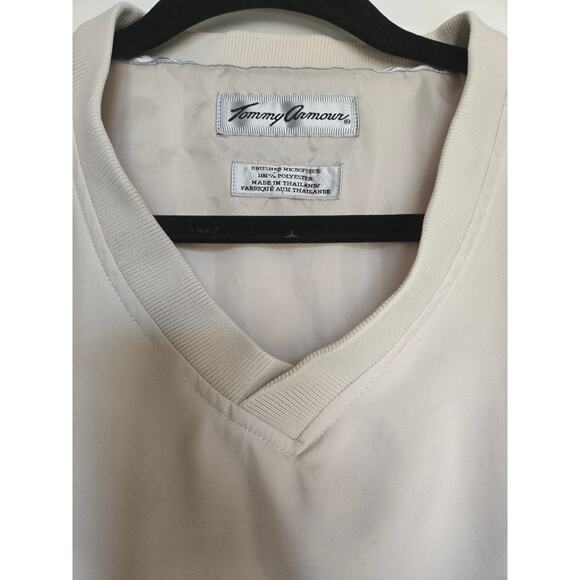 Tommy Armour Preppy Golf Windbreaker Lightweight Pullover Beige Sweatshirt - Picture 6 of 10